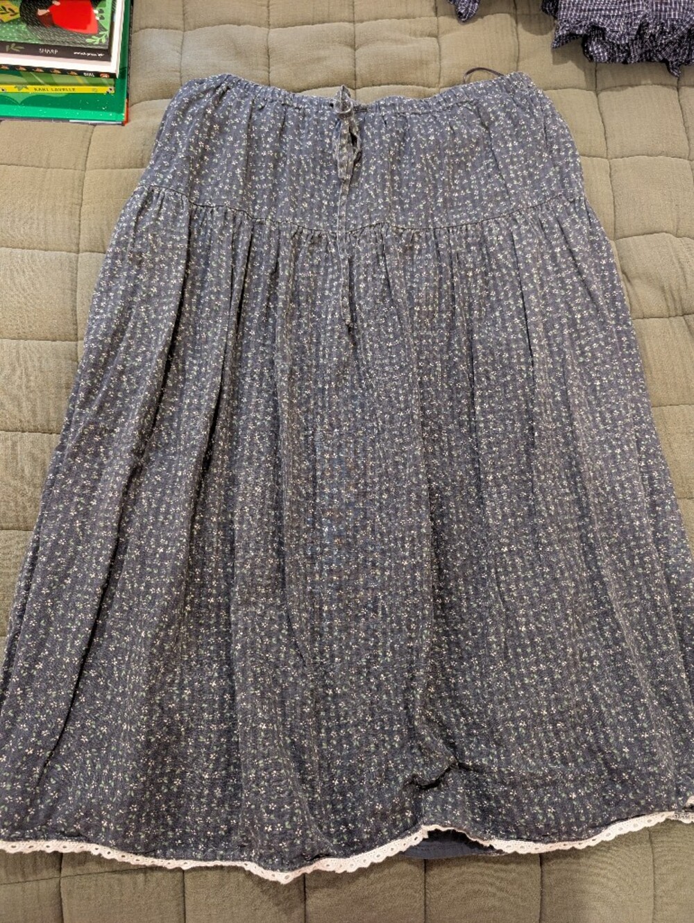 Things between Midi Skirt in Dusty Blue Floral